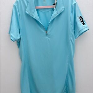 EP Pro Light Blue Short-Sleeve Quarter-Zip Golf Top